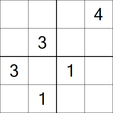 Sudoku 4x4 - Difficile