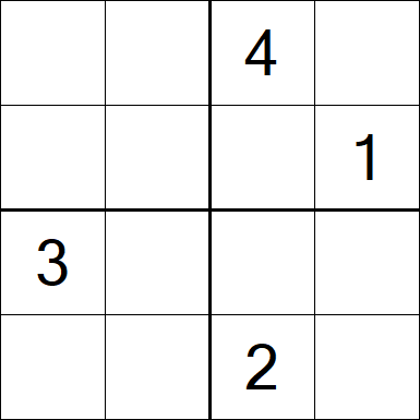 Sudoku 4x4 - Difficile