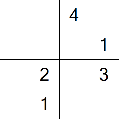 Sudoku 4x4 - Difficile