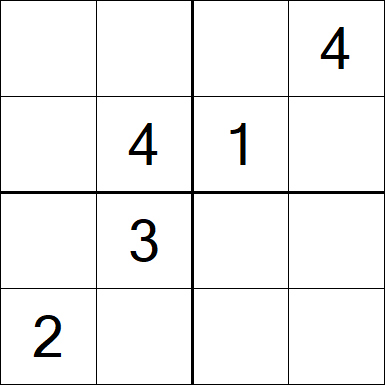 Sudoku 4x4 - Difficile