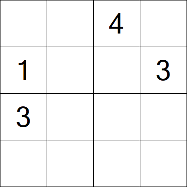 Sudoku 4x4 - Difficile