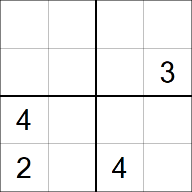Sudoku 4x4 - Difficile