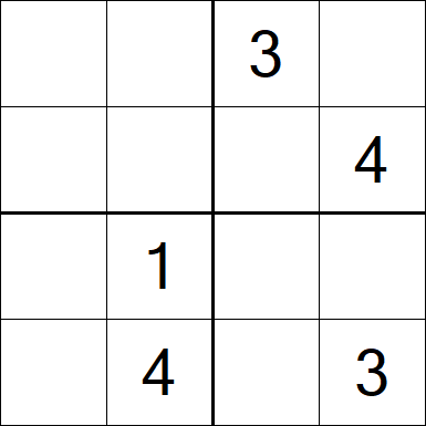 Sudoku 4x4 - Difficile