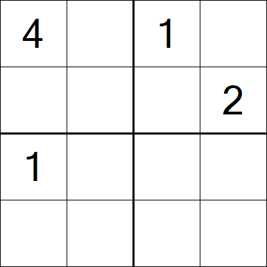 Sudoku 4x4 - Difficile