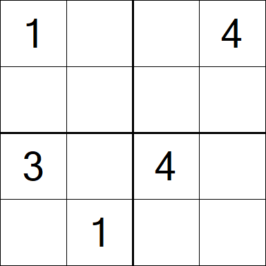 Sudoku 4x4 - Difficile