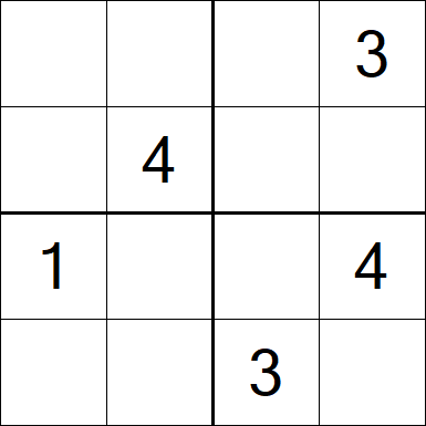 Sudoku 4x4 - Moyen