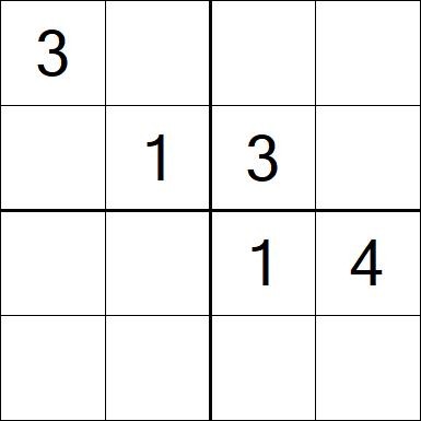 Sudoku 4x4 - Mittel