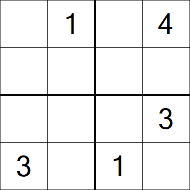 Sudoku 4x4 - Moyen