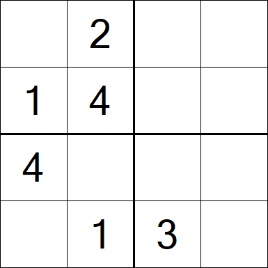 Sudoku 4x4 - Moyen
