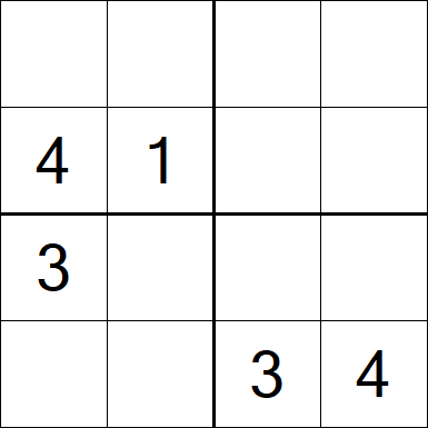 Sudoku 4x4 - Moyen