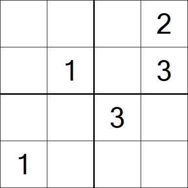 Sudoku 4x4 - Moyen