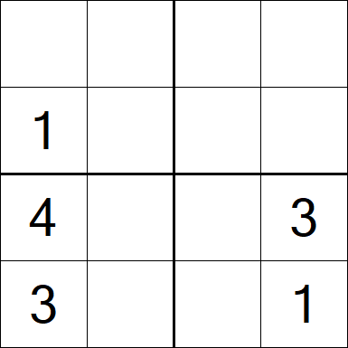 Sudoku 4x4 - Moyen
