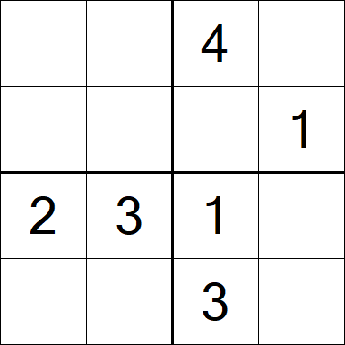 Sudoku 4x4 - Moyen