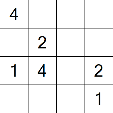 Sudoku 4x4 - Moyen