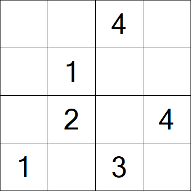Sudoku 4x4 - Mittel