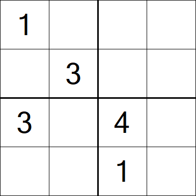 Sudoku 4x4 - Mittel