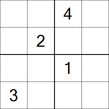 Sudoku 4x4 - Mittel