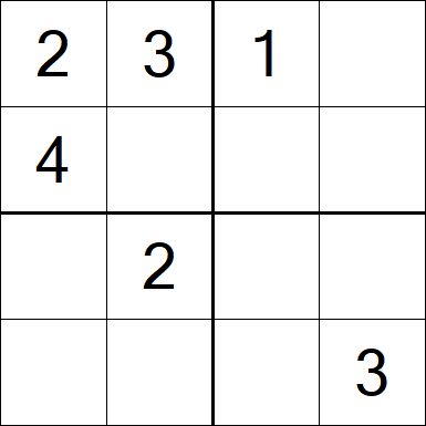 Sudoku 4x4 - Mittel