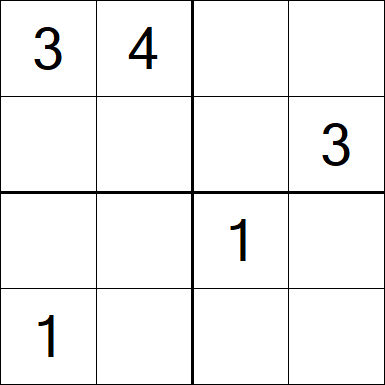 Sudoku 4x4 - Medium