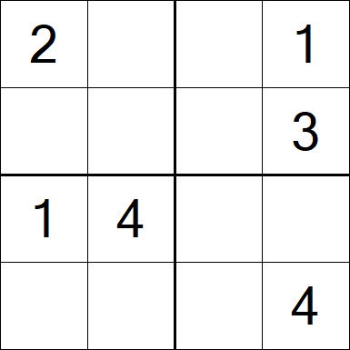 Sudoku 4x4 - Moyen
