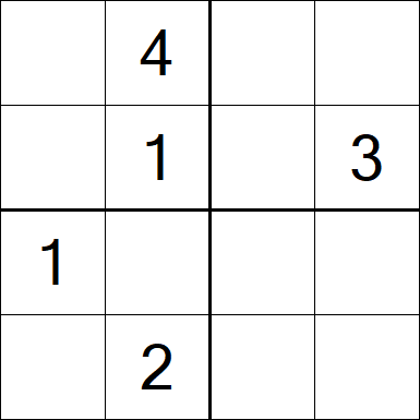 Sudoku 4x4 - Moyen