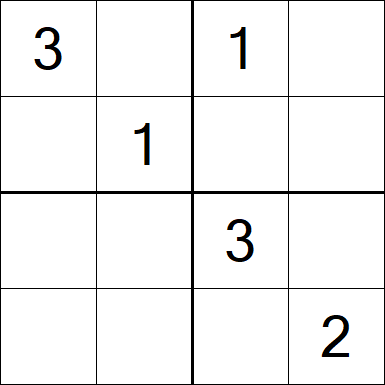 Sudoku 4x4 - Mittel
