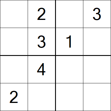 Sudoku 4x4 - Moyen