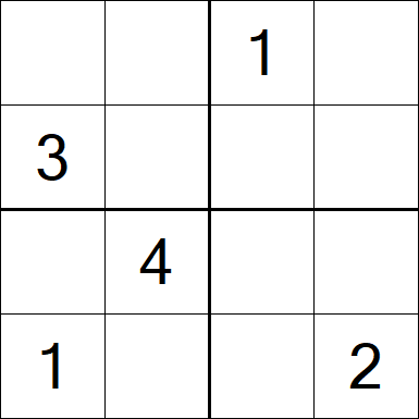 Sudoku 4x4 - Moyen