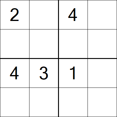Sudoku 4x4 - Moyen