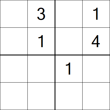 Sudoku 4x4 - Moyen