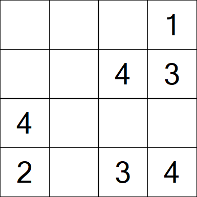 Sudoku 4x4 - Moyen