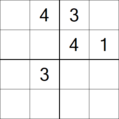 Sudoku 4x4 - Moyen