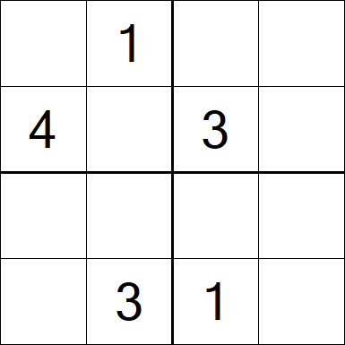 Sudoku 4x4 - Moyen