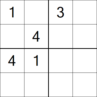 Sudoku 4x4 - Moyen