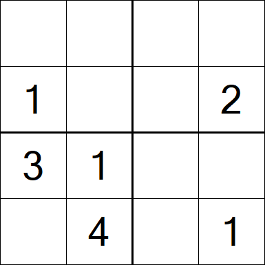 Sudoku 4x4 - Moyen