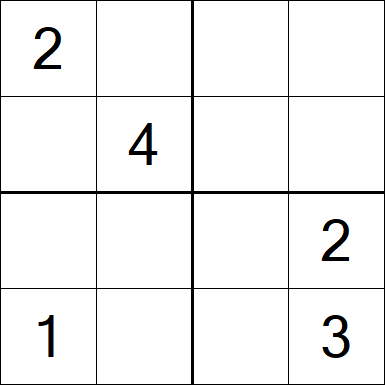 Sudoku 4x4 - Moyen