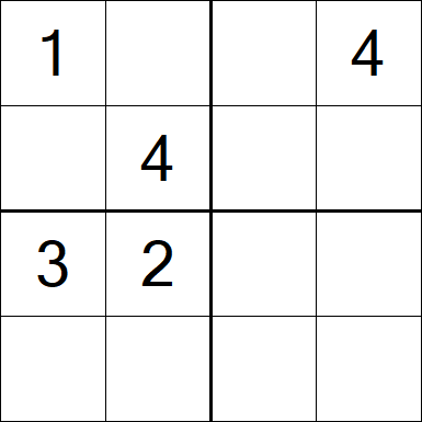Sudoku 4x4 - Moyen