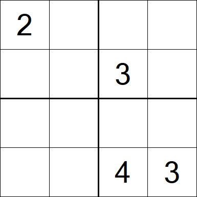 Sudoku 4x4 - Moyen