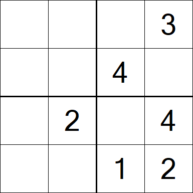 Sudoku 4x4 - Moyen