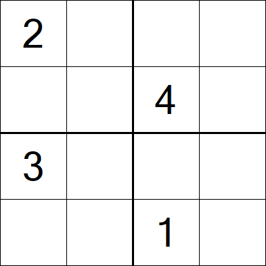 Sudoku 4x4 - Moyen