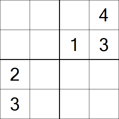 Sudoku 4x4 - Moyen