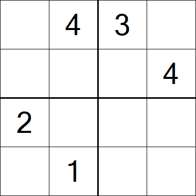 Sudoku 4x4 - Moyen
