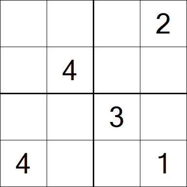 Sudoku 4x4 - Moyen