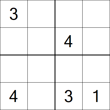 Sudoku 4x4 - Moyen