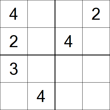 Sudoku 4x4 - Moyen