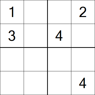 Sudoku 4x4 - Moyen