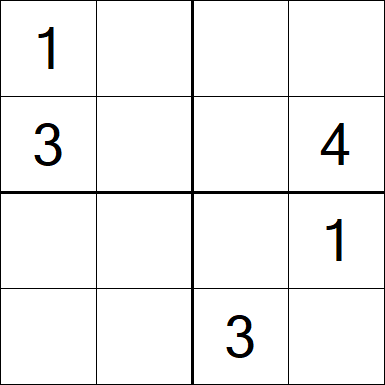 Sudoku 4x4 - Medium