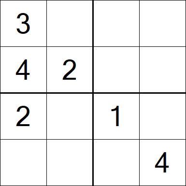 Sudoku 4x4 - Mittel