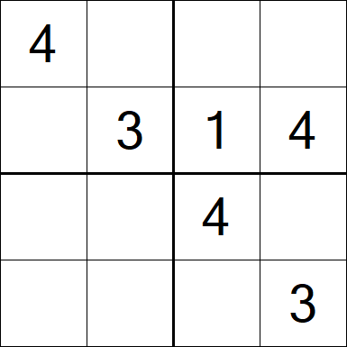 Sudoku 4x4 - Mittel