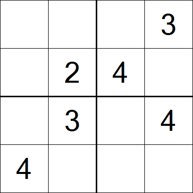 Sudoku 4x4 - Mittel
